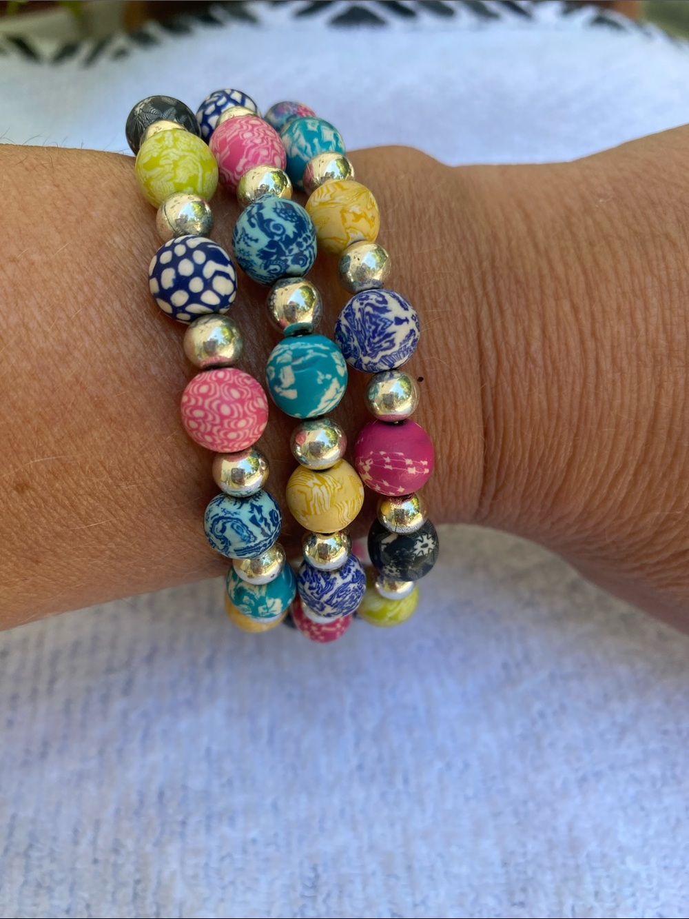 Multicolor Beaded Stretch Bracelet - Women's Jewelry